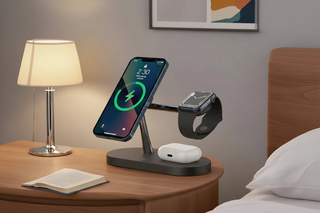 3 in 1 Wireless Charger Stand for Iphone 12/13/14/15/16/17 Fast Charging Station for Apple Watch 10 9 8 7 6 5 4 Airpods 2 3 Pro