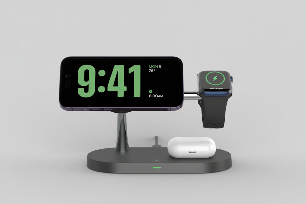 3 in 1 Wireless Charger Stand for Iphone 12/13/14/15/16/17 Fast Charging Station for Apple Watch 10 9 8 7 6 5 4 Airpods 2 3 Pro